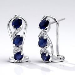 Orecchini in oro con Zaffiro Ceylon Blu (CIRARI)