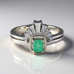 Anello in argento con Smeraldo Russo (Adela Silber)
