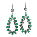 Malachite Silver Earrings (Desert Chic)