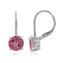 Pendientes en plata con Topacio místico flamingo