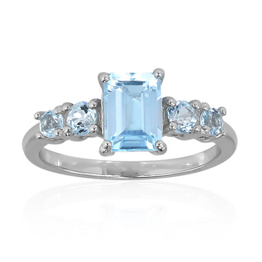 Bague en argent et Topaze bleu ciel