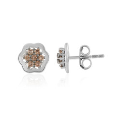 Orecchini in argento con Zircone Cognac