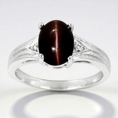 Anello in argento con Scapolite Occhio di Gatto