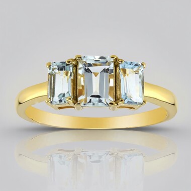 Anello in argento con Acquamarina Brasiliana