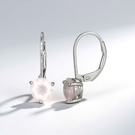 Orecchini in argento con Quarzo Rosa