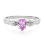 Anello placcato in platino con Tormalina Rosa Cuprian