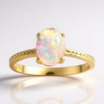 Bague en or et Opale Welo AAA