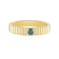 Blauer I2 Brillant-Silberring