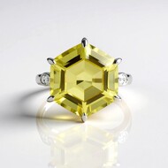 Lemon Quartz Silver Ring