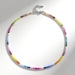 Collana in argento con Zaffiro Fancy