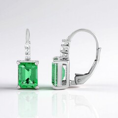 Orecchini in argento con Quarzo Verde Smeraldo
