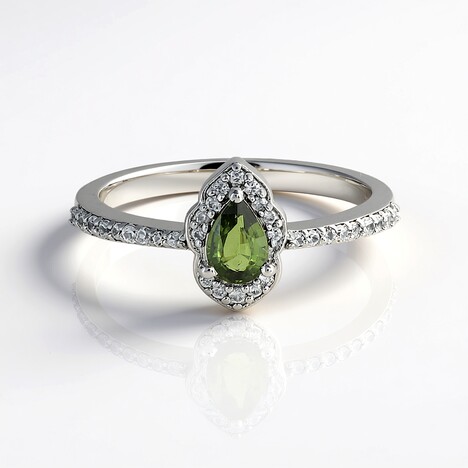 Anello in argento con Zircone Ceylon Verde