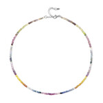 Zilveren halsketting met saffieren