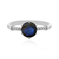 Zilveren ring met een labradoriet