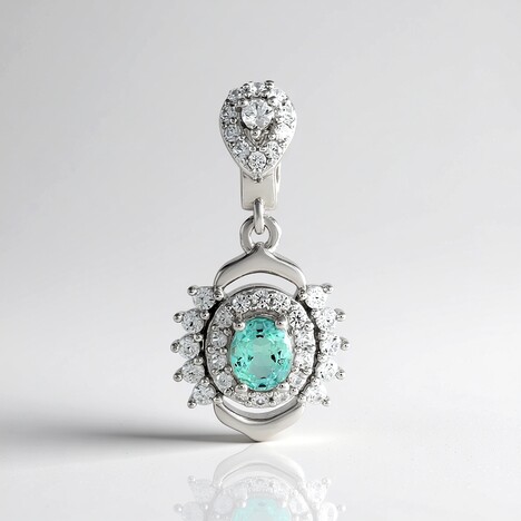 Ciondolo in argento con Smeraldo Color Paraiba