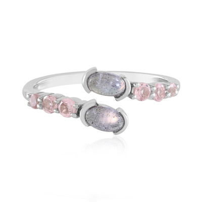 Pinkfarbener Maniry-Labradorit-Silberring