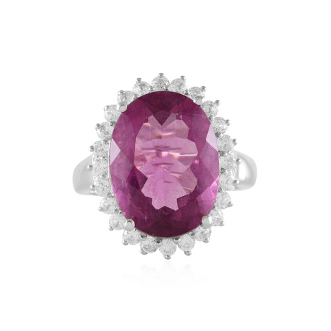 Anello in argento con Fluorite Rosa