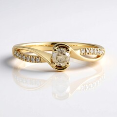 Bague en or et Diamant chocolat I2