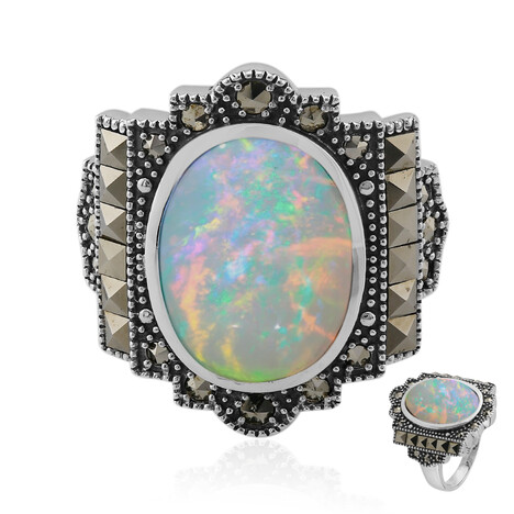 Welo-Opal-Silberring (Annette classic)