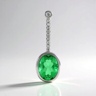 Colgante en plata con Cuarzo verde esmeralda (MONOSONO COLLECTION)