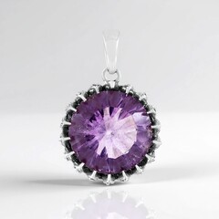 Ciondolo in argento con Fluorite Viola