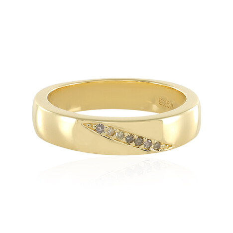 Zilveren ring met I3 Bruine Diamanten