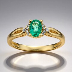 Anello in oro con Smeraldo Zambia AAA