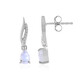 Boucles d'oreilles en argent et Pierre de Lune arc-en-ciel