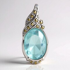 Ciondolo in argento con Acquamarina Brasiliana (Annette classic)