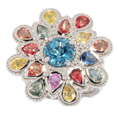 Anillo en plata con Topacio azul de Londres (Dallas Prince Designs)