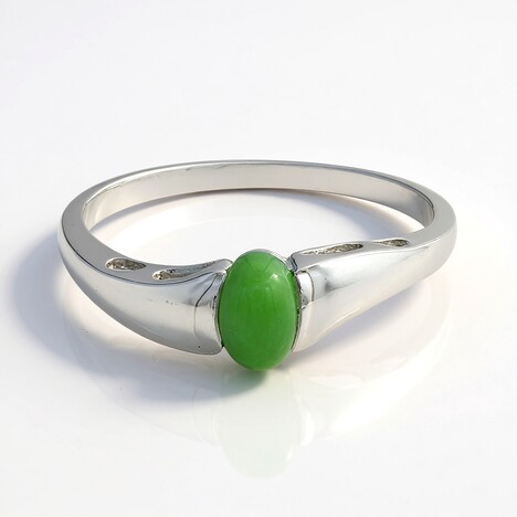 Anello in argento con Crisoprasio Imperiale