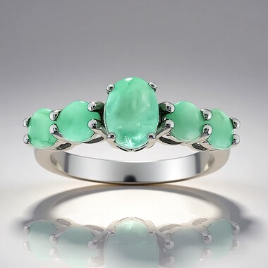 Anello in argento con Smeraldo Brasiliano