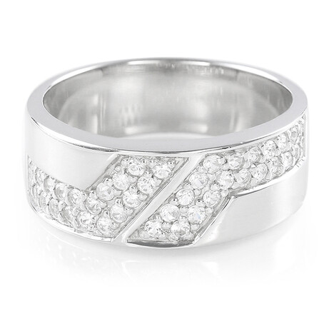 Weißer Saphir-Silberring