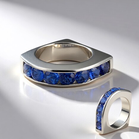 Anello in argento con Cianite del Nepal (de Melo)