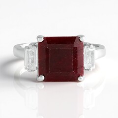 Anello in argento con Corindone color rubino