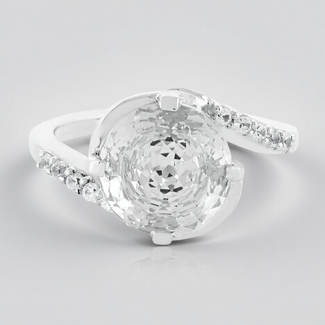 Anello in argento con Topazio Bianco Reale (PHANTASIA)