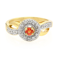 Bague en argent et Saphir orange