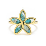 Anillo en plata con Turquesa mosaico