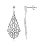 Weißer Topas-Silberohrringe