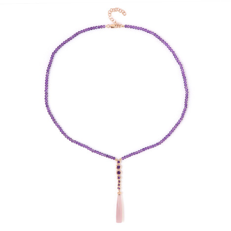 Collar en plata con Calcedonia lavanda (KM by Juwelo)