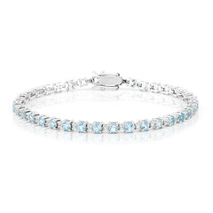 Himmelblauer Topas-Silberarmband