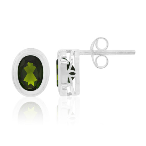 Russischer Diopsid-Silberohrringe