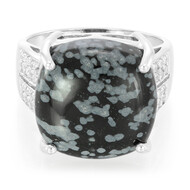 Schneeflocken-Obsidian-Silberring