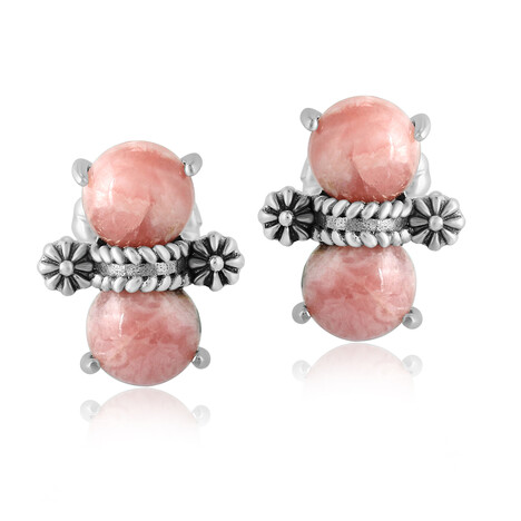 Rhodochrosite Silver Earrings (Desert Chic)
