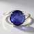 Bague en platine et Saphir bleu de Madagascar
