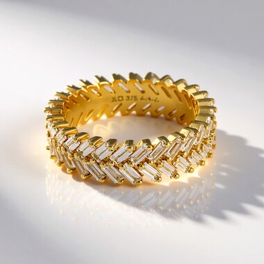 Gouden ring met zirkonen (de Melo Gold)