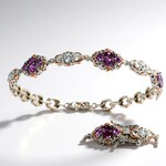 Bracciale in argento con Granato Magenta (Gems en Vogue)