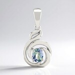 Ciondolo in argento con Tanzanite Blu-Verde Non Riscaldata
