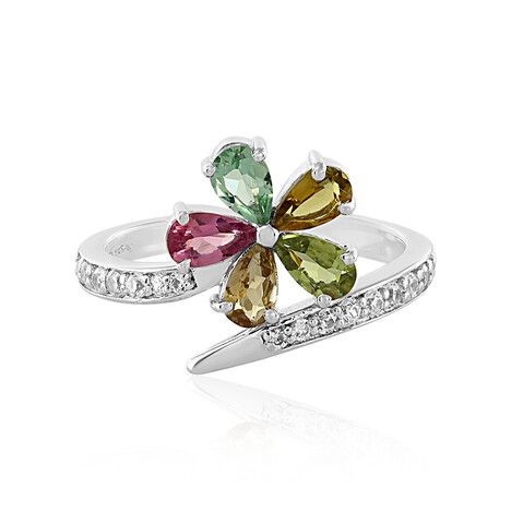 Zilveren ring met toermalijnen