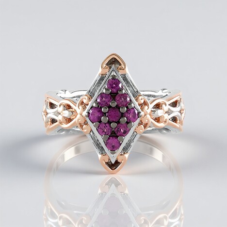 Anello in argento con Rodolite (Gems en Vogue)